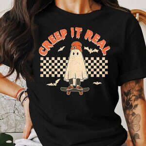 Creep It Real Skateboarding Ghost T-Shirt, Funny Ghost Shirt, Funny Unisex Shirt